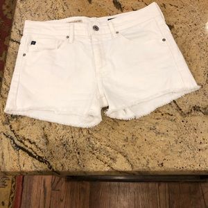 AG White Pixie cut-off denim shorts sz 26